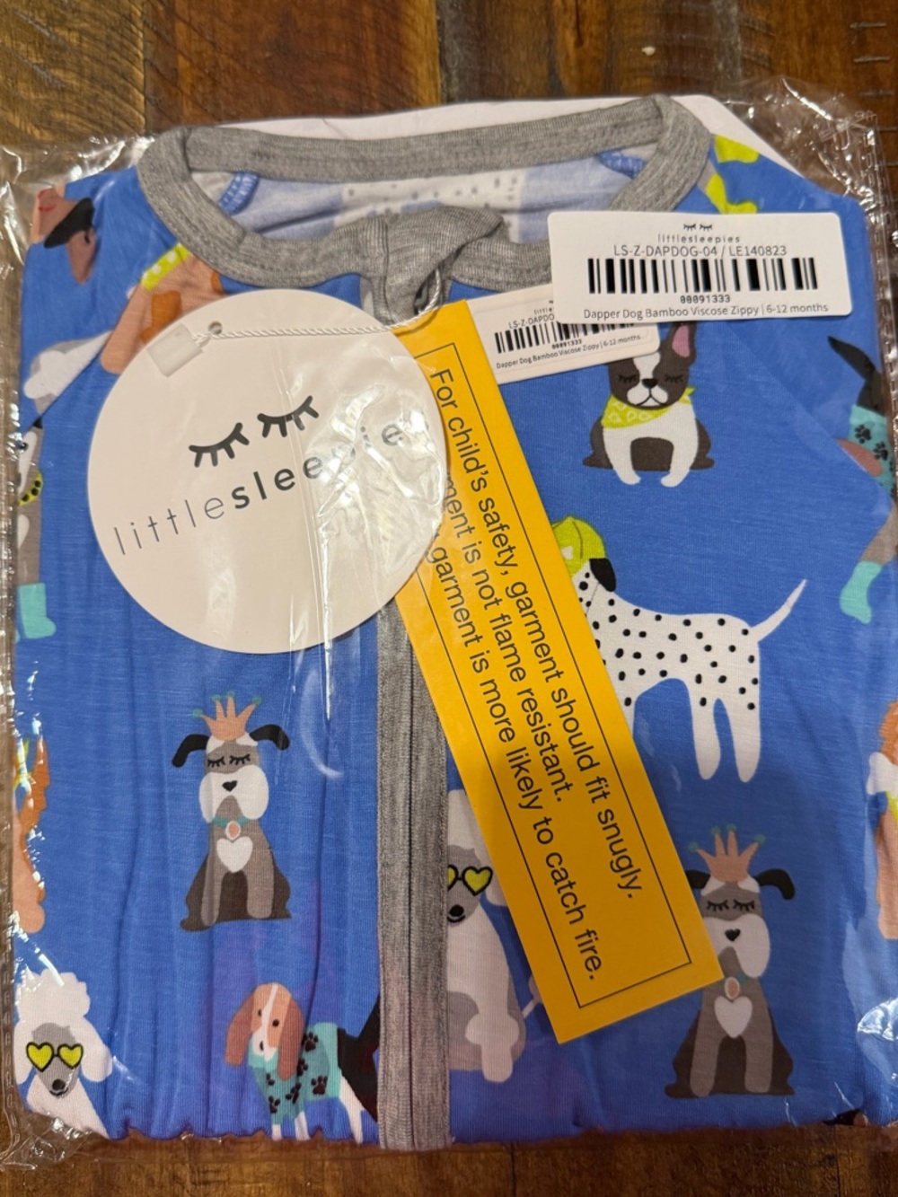 NWT Little Sleepies Dapper Dog Zippy - 6-12m